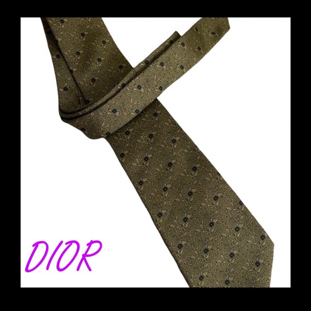 Christian Dior men’s silk brown tie